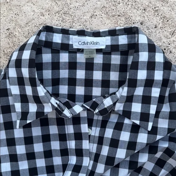 Calvin Klein Modern 1950’s Gingham Shirt Dress - Picture 8 of 11